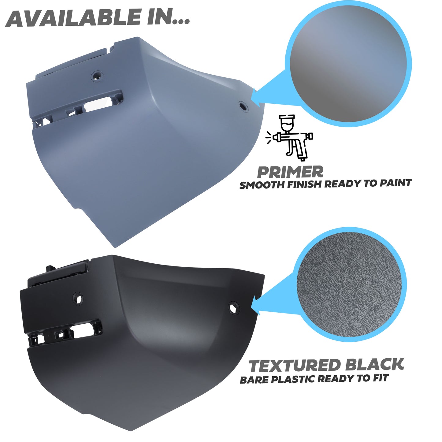 Rear Bumper Corner for Land Rover Defender L663 in Textured Plastic - RIGHT