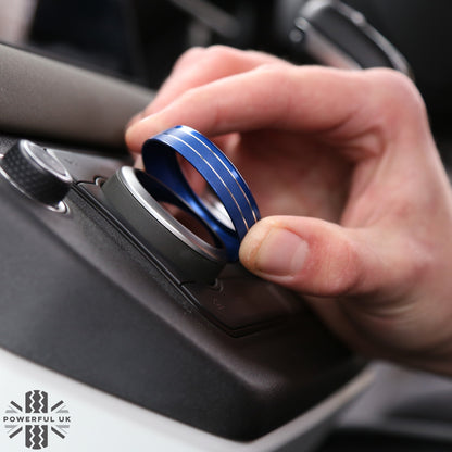 Interior Aircon Control Trim - Set of 3 - BLUE - for Land Rover Defender L663