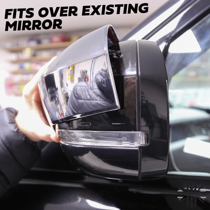 Top Half Mirror Covers - Stick on type for Land Rover Discovery 5 - Gloss Black
