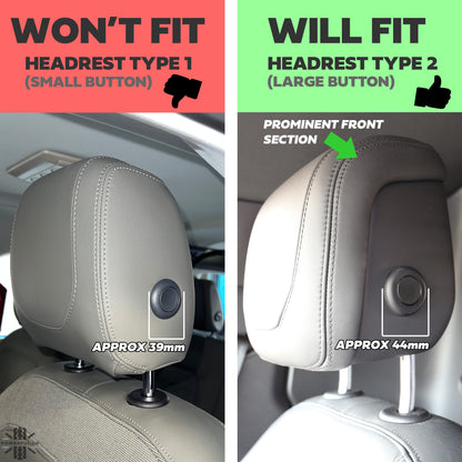 Front Seat Headrest Button Covers for Land Rover Defender L663 - LARGE TYPE - Silver