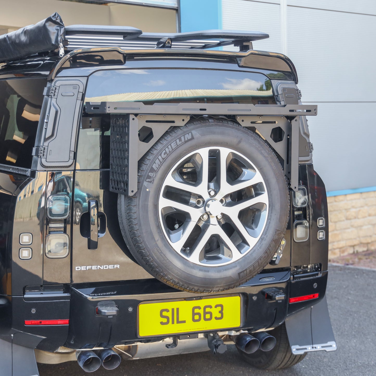 Spare Wheel Mounted Storage Rack for Land Rover Defender L663