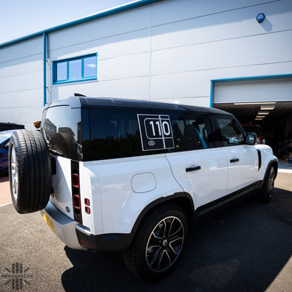 Side Panel Decal Kit - '110' - Matte Black for Land Rover Defender L663