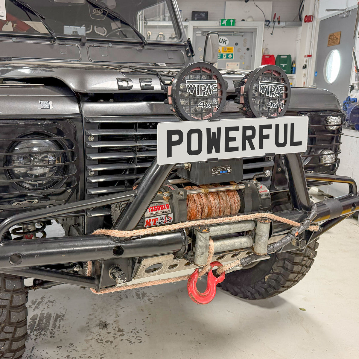 2x Bull Bar Number Plate Holders for Land Rover Classic Defender