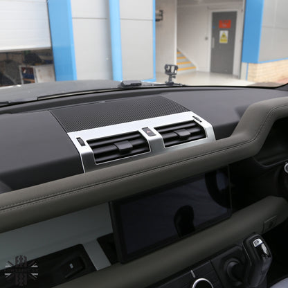 Centre Air Vent Cover Trim - Silver - for Land Rover Defender L663