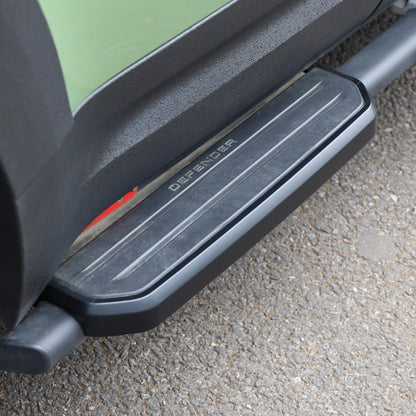 2x Side Step Covers (Smooth Finish) for Land Rover Defender L663 (90) - Matt Black