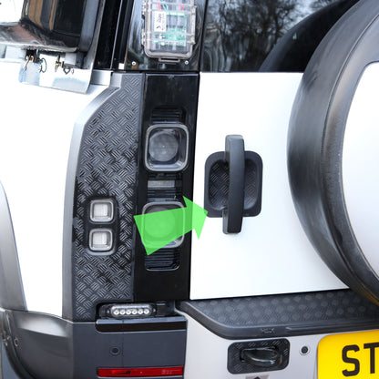 Chequer Plate Tailgate Handle Scuff Plate for Land Rover Defender L663