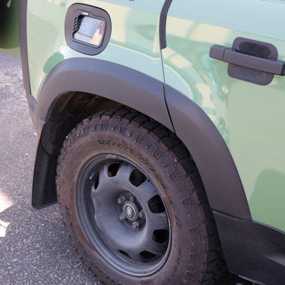 Extended Wheel Arch Set in Raptor Black for Land Rover Defender L663 (110 model)