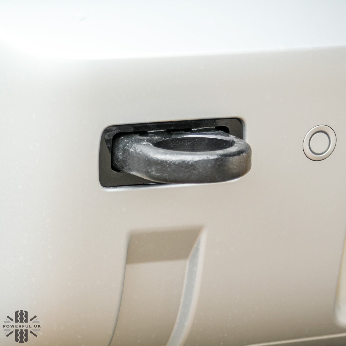 Rear Bumper Tow Loop Finisher Inserts - BLACK - for Land Rover Defender L663