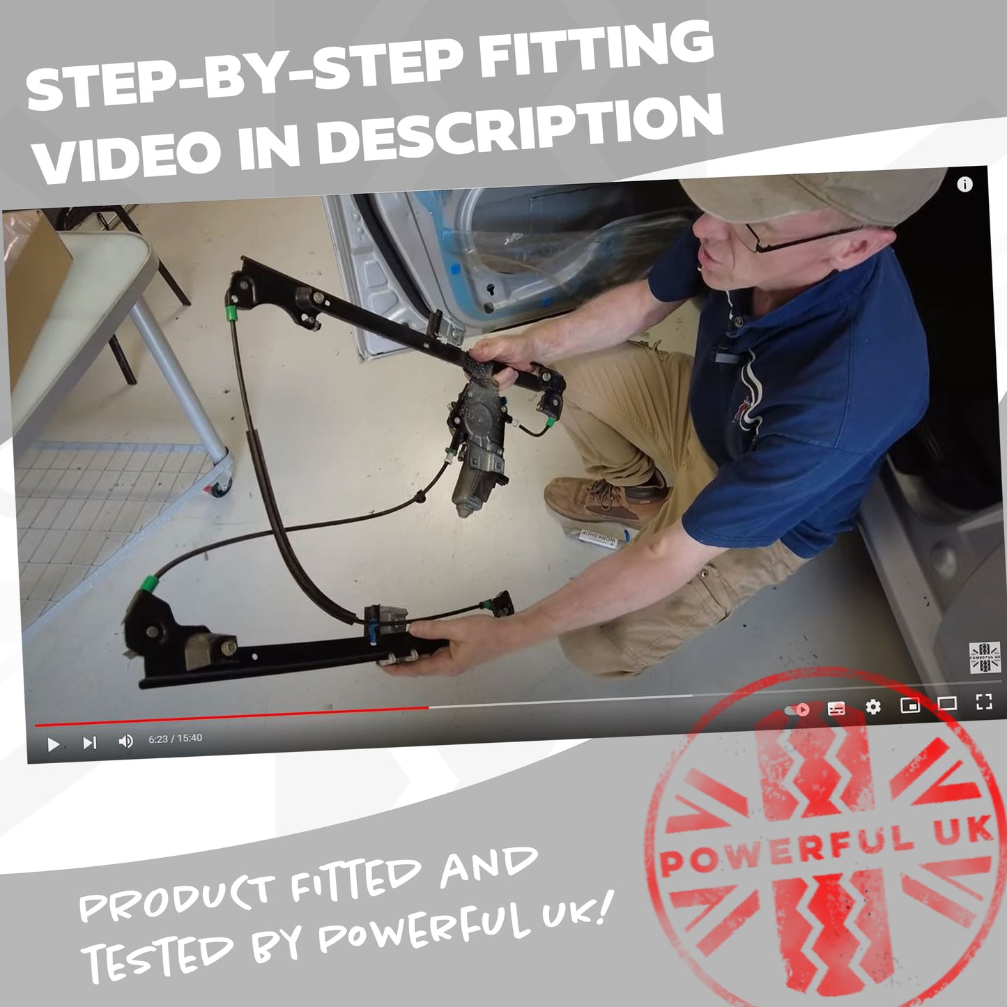 Electric Window Mechanism + Motor Assembly for Land Rover Freelander 1 - Front Right