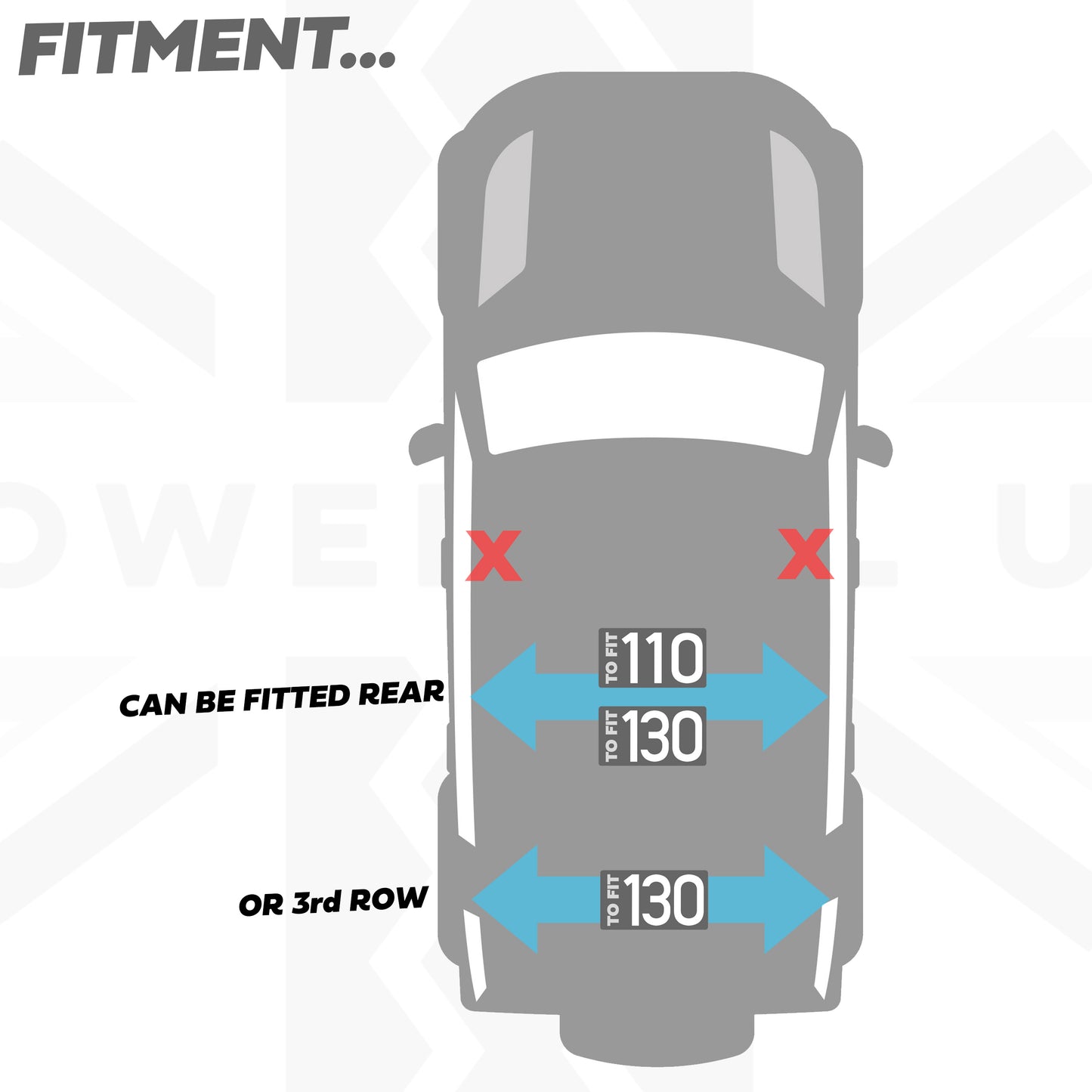 2x Roof Grab Handles for Land Rover Defender L663 - for REAR handles - Upward Angled