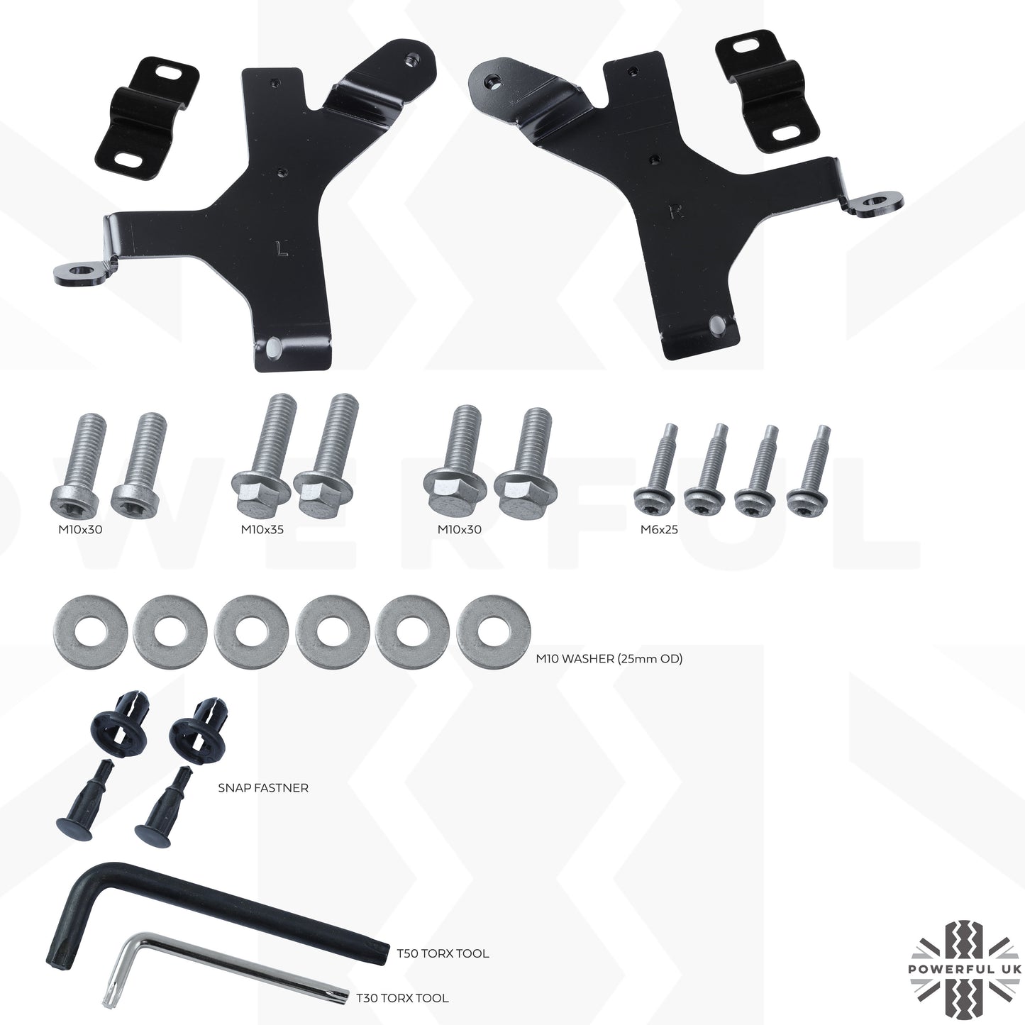 Front Aluminium Skid Plate (Aftermarket - Easy-Fit) for Land Rover Defender L663 - Black