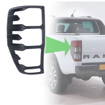 Matte Black Rear Tail Lamp Cover Trim For Ford Ranger T6 2012 Pickup – AOS (Pair)