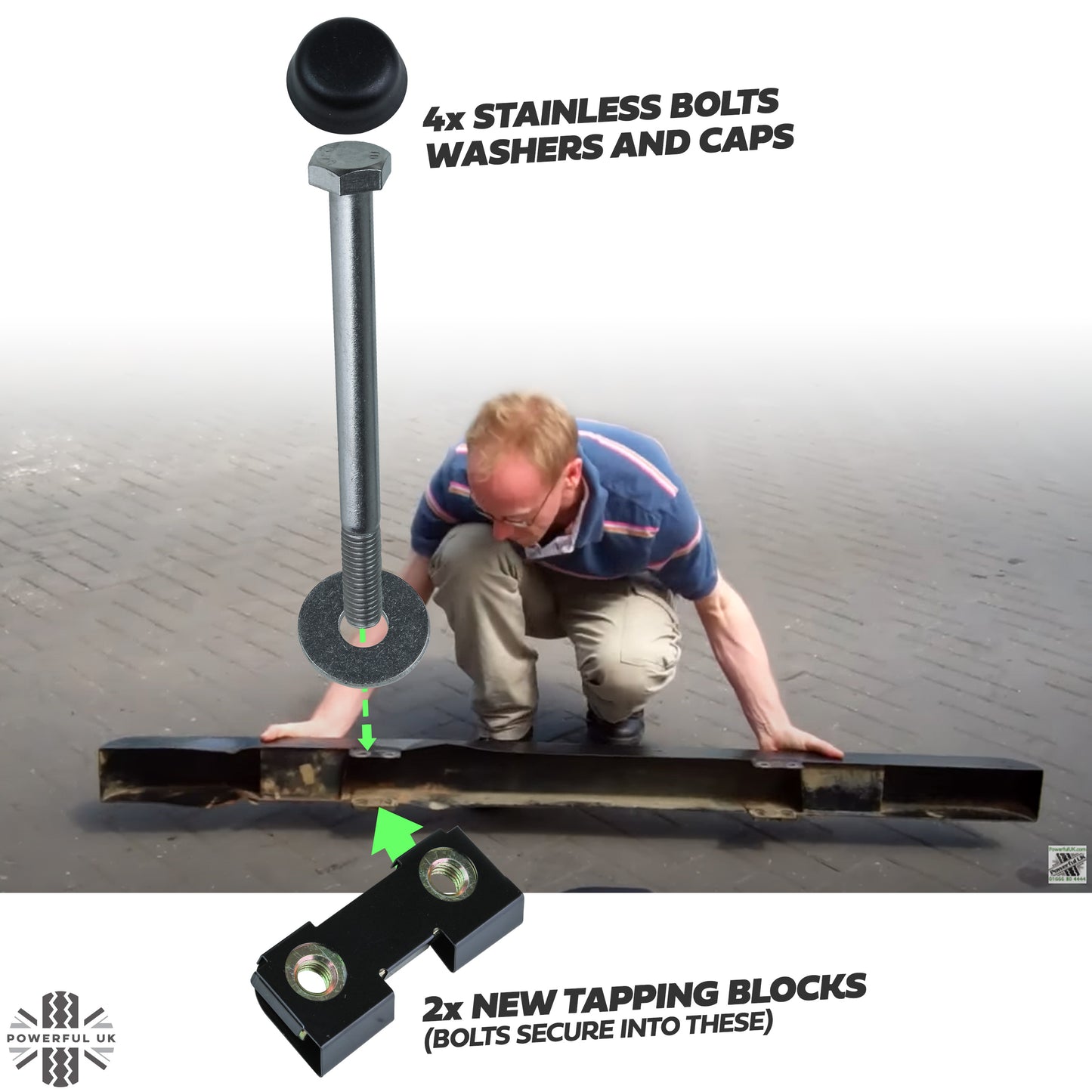 Front Bumper Mounting Bolt Kit - Stainless Steel - for Land Rover Defender