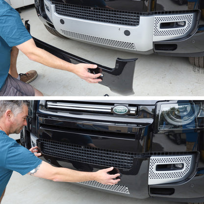 Front Bumper H-Panel Easy-Fit Cover for Land Rover Defender L663 - Gloss Black