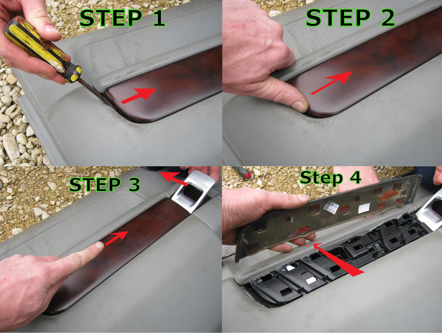 Door Card Inserts (4pc) for Range Rover L322 2006-12 - Black Carbon