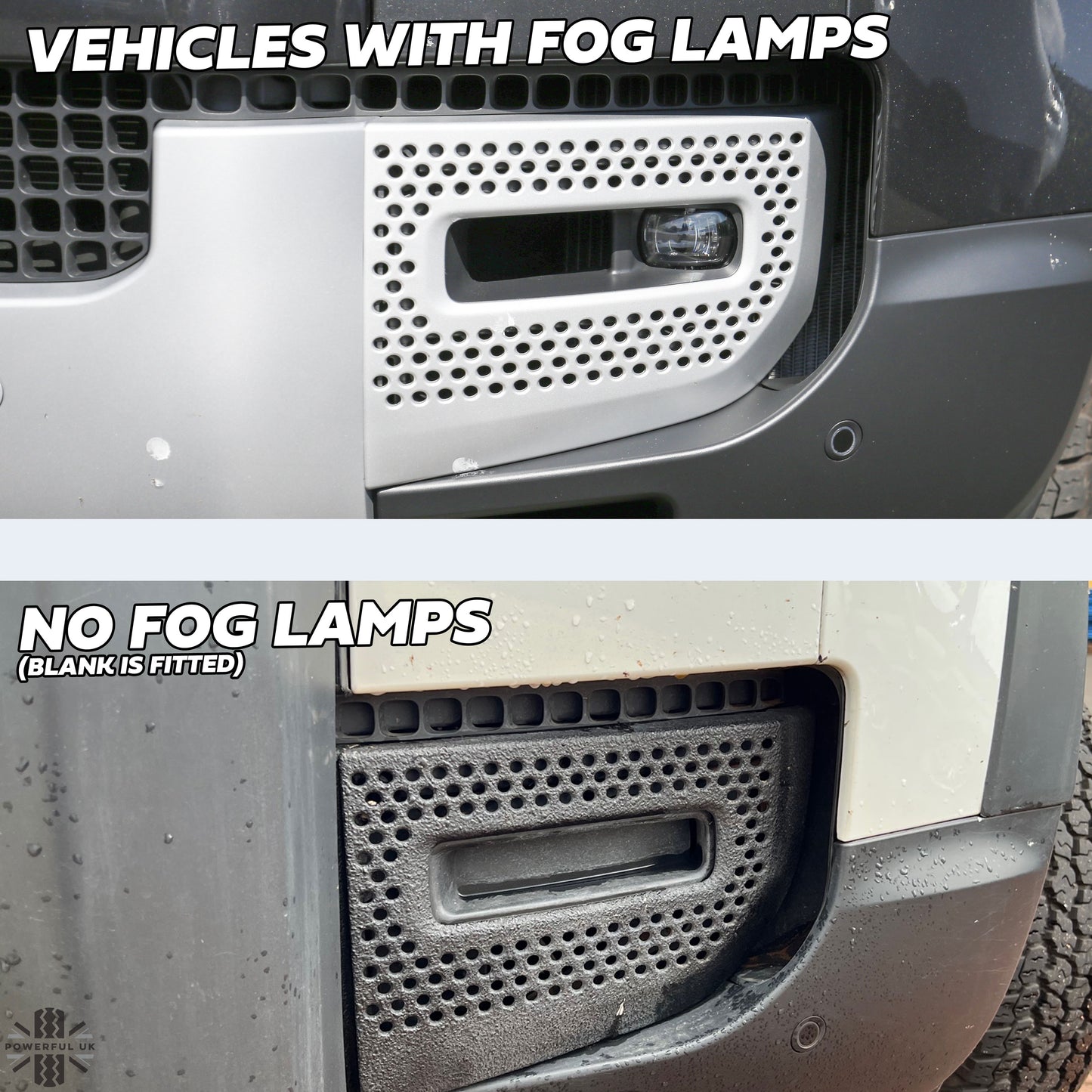 Fog Bezel Insert 'with Fog + Cooling Holes' for Land Rover Defender L663 - Aftermarket