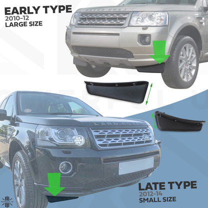 Front Bumper Air Deflector - Late Type (Small) - for Land Rover Freelander 2  - PAIR