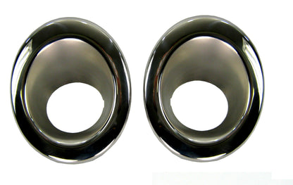 Front Bumper Fog Lamp Covers in Stainless Steel for Land Rover Freelander 2 - PAIR