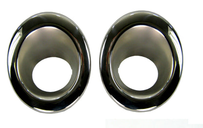 Front Bumper Fog Lamp Covers in Stainless Steel for Land Rover Freelander 2 - PAIR