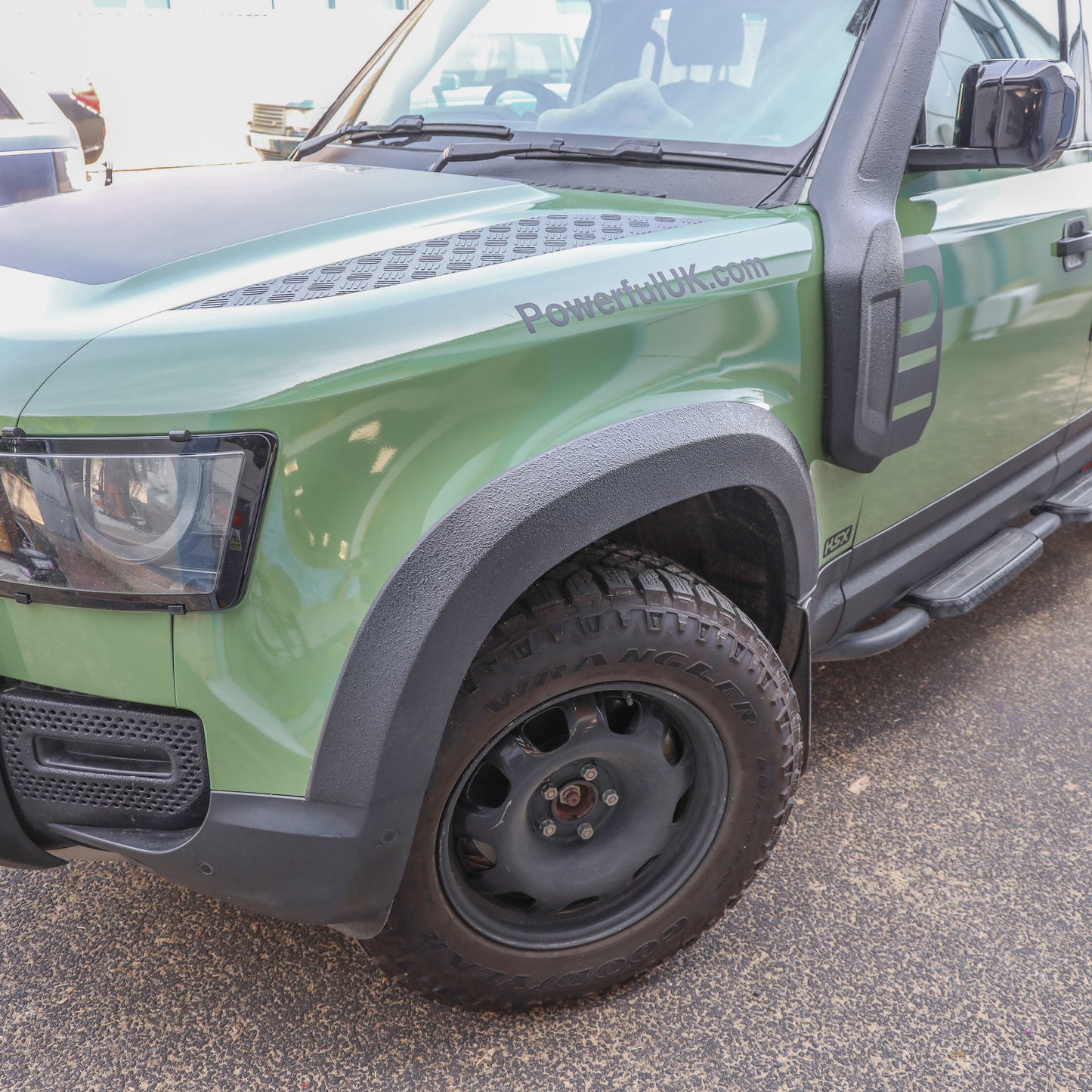 Extended Wheel Arch Set in Raptor Black for Land Rover Defender L663 (110 model)