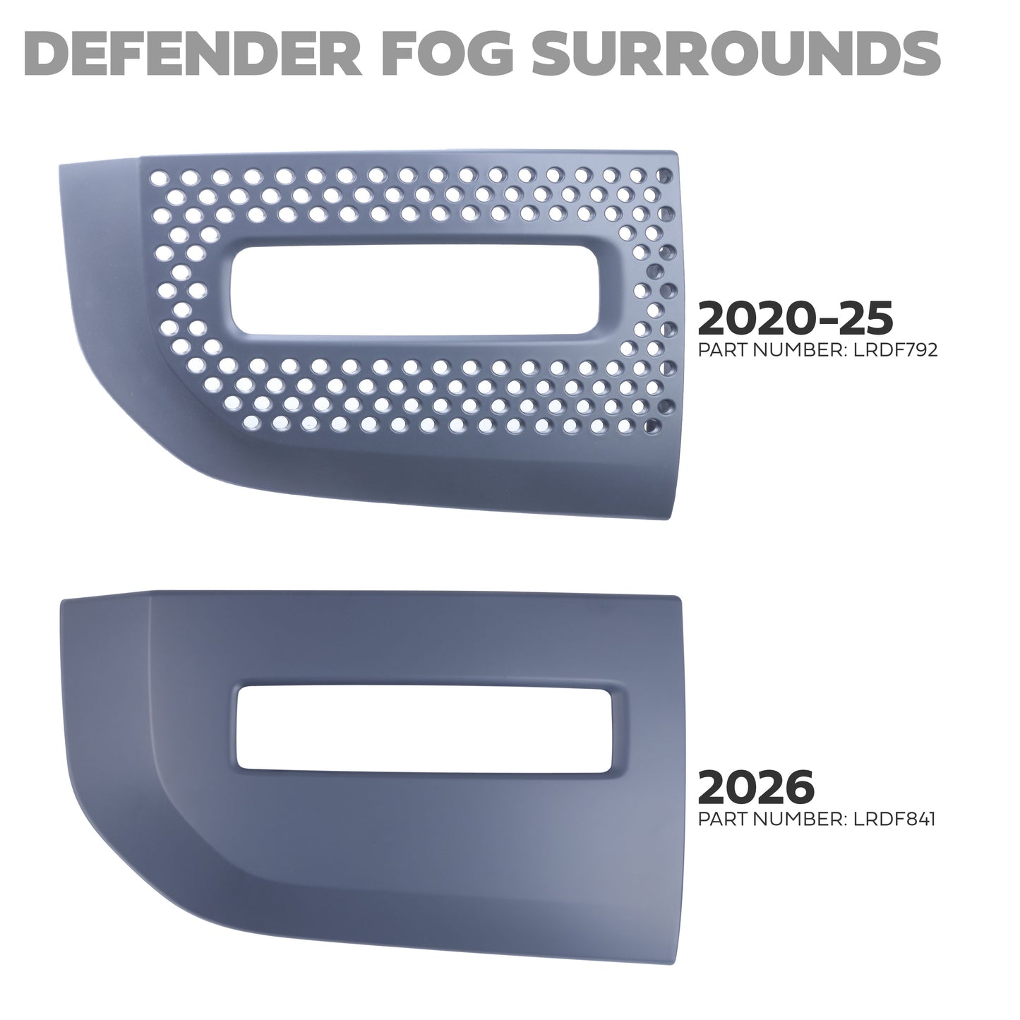 Genuine 2026MY Fog Lamp Surround Grille for Land Rover Defender L663 - NEW Gloss Black - PAIR