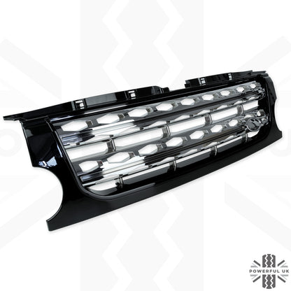 Front Grille for Land Rover Discovery 3 - Disco 4 look - Black / Black / Chrome