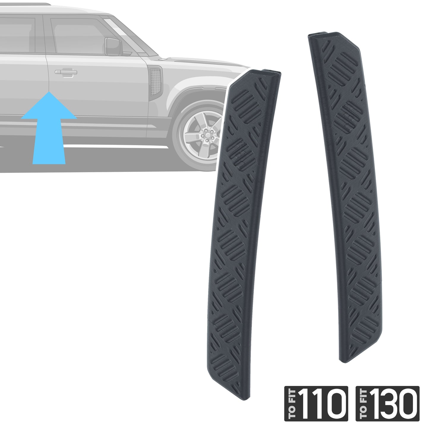 2pc Front Door Edge Protection Strips for Land Rover Defender L663 110/130