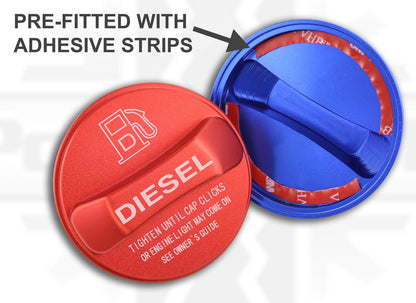 Alloy Fuel Filler Cap Cover for Land Rover Defender L663 - Diesel - Red