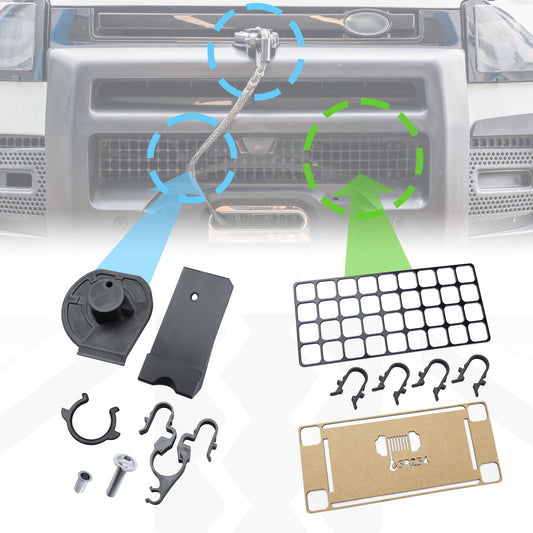 Winch Access Panel & Hook Holder Bundle for Land Rover Defender L663 - All Black