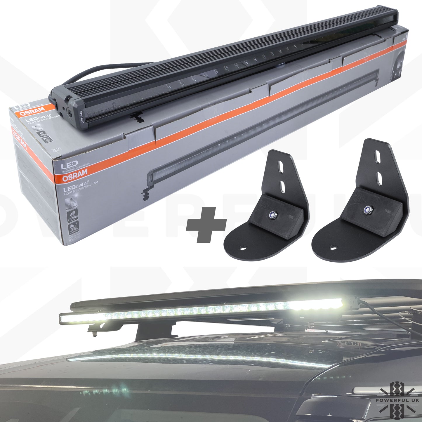 40" OSRAM Light Bar & Roof Rack Mount Kit for the Land Rover Defender L663