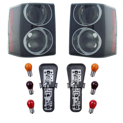 Rear Lights Smoked "Supercharged Type" for Range Rover L322 2002-09 - PAIR - Kit With Bulbs & Bulb Holders