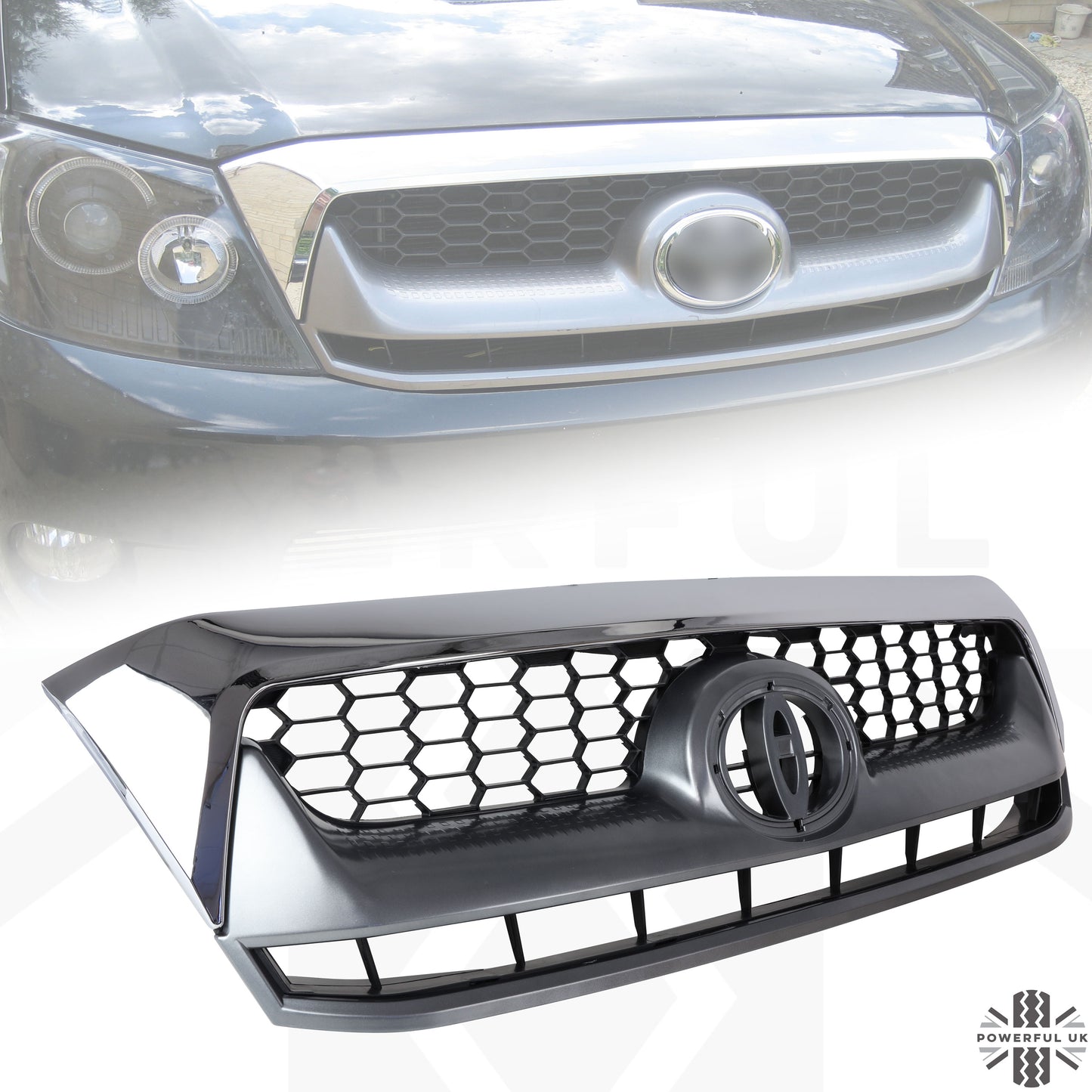 Front Grille - Chrome & Graphite - for Toyota Hilux Mk6