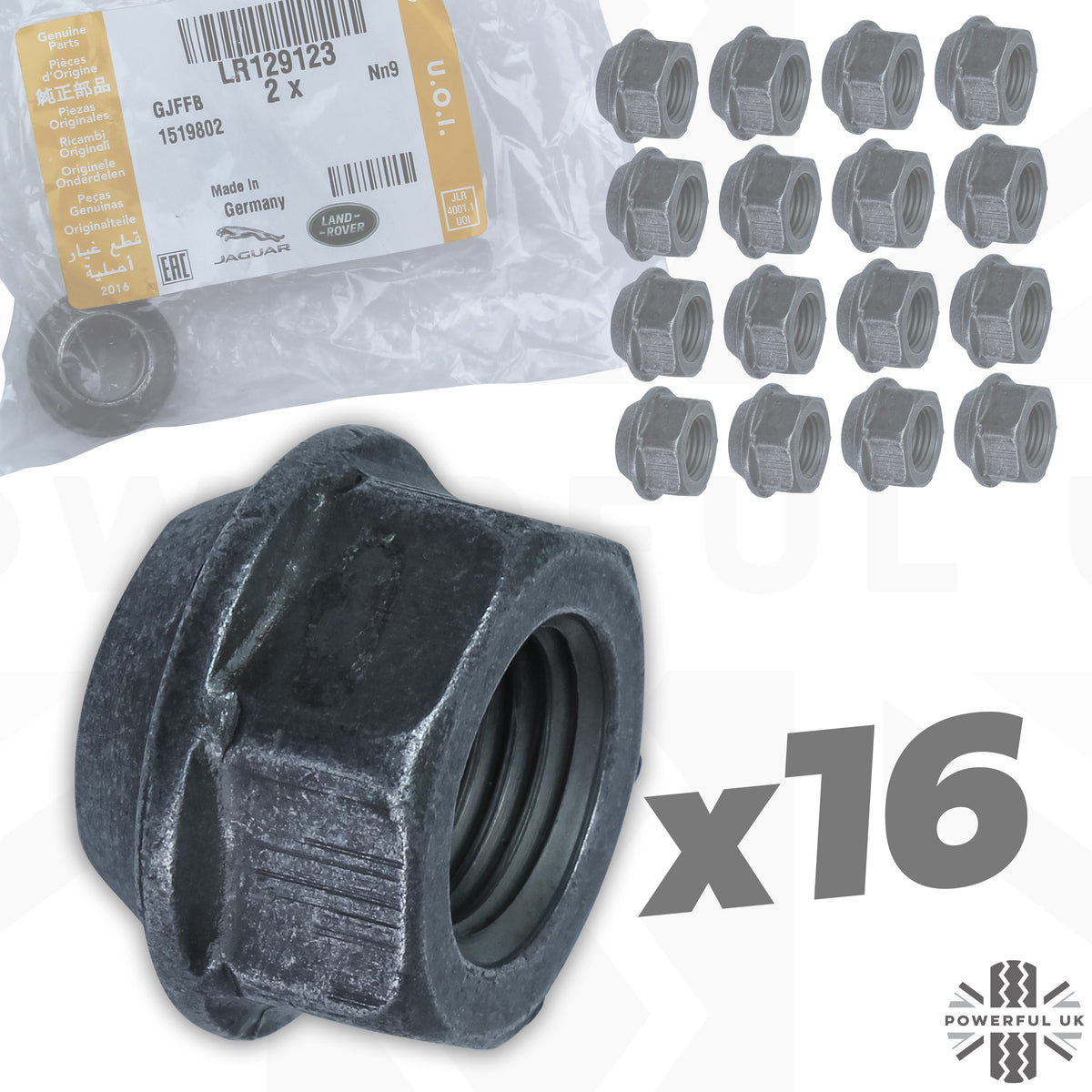 Steel Wheel Nut -16 pcs - for Land Rover Defender L663