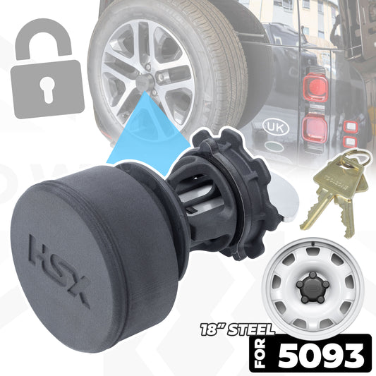 Lock Kit for 5093 18" STEEL Spare Wheel on Land Rover Defender L663