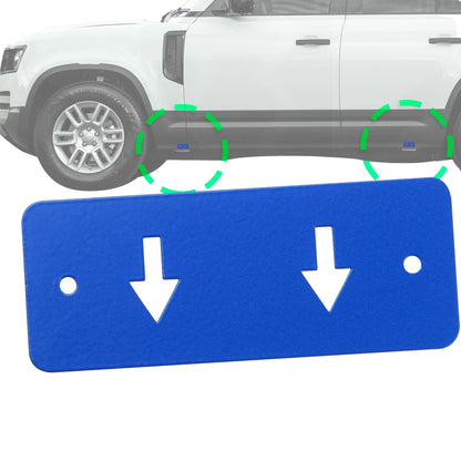 Jacking Point Marker Plate Kit - BLUE - for Land Rover Defender L663