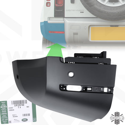 Rear Bumper Corner 'Genuine' for Land Rover Defender L663 in Textured Plastic - LEFT