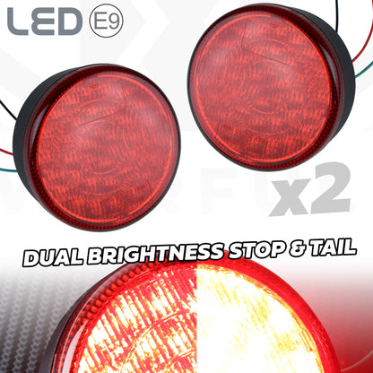LED Round Stop/Tail Lights 90/95mm - PAIR