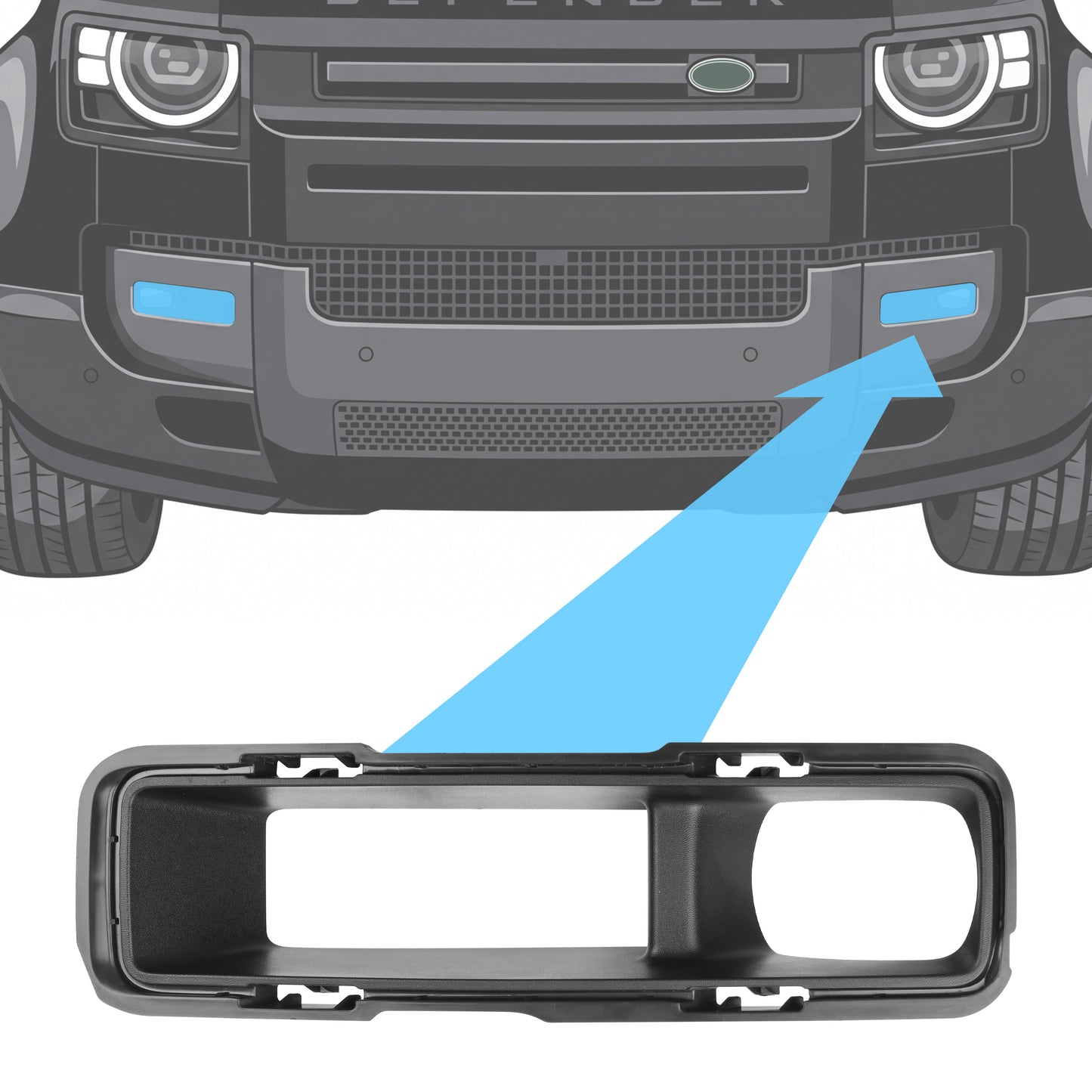 Fog Bezel Insert 'Fog & Cooling Holes' for Land Rover Defender L663 2026 - Genuine(Used)