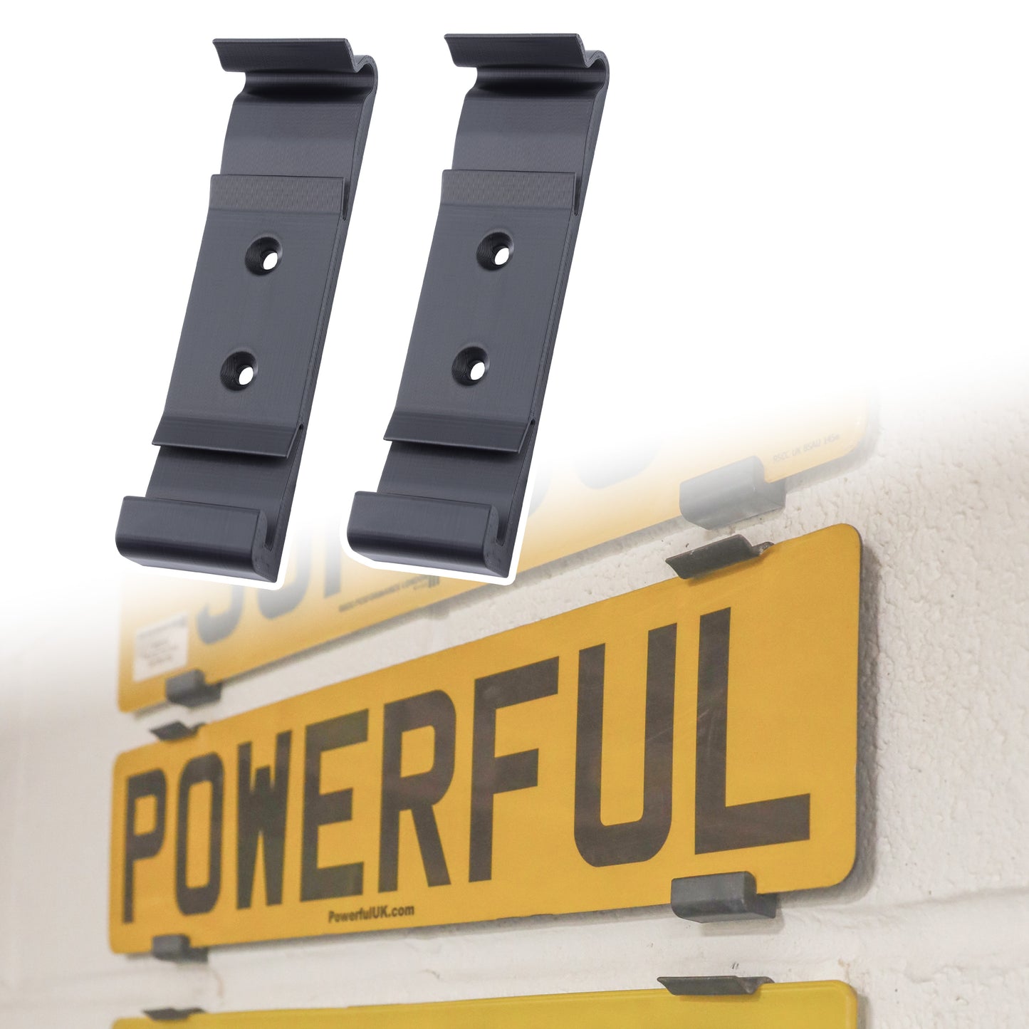 2x Surface Mount Number Plate Holders - Standard UK Plate