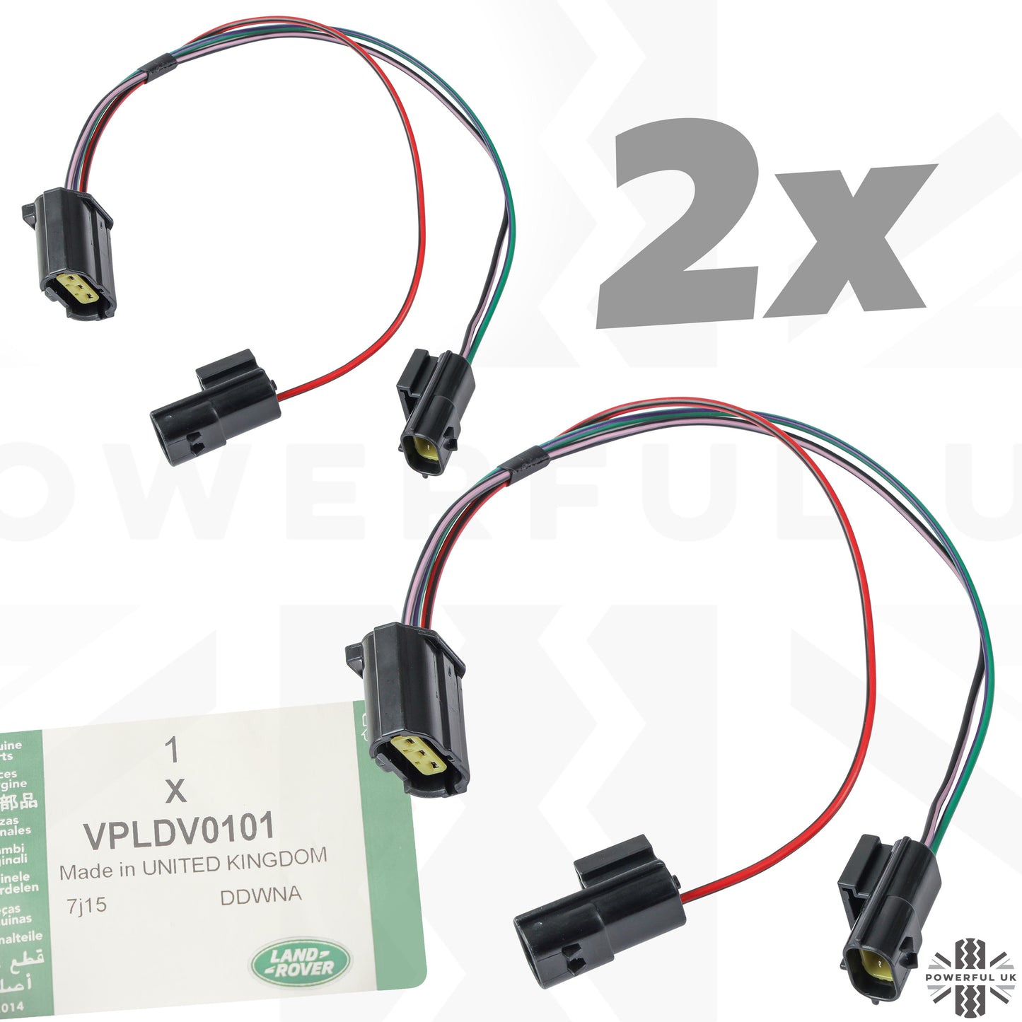 2x Stop/Tail Rear Light Loom for Land Rover Classic Defender (1994+)