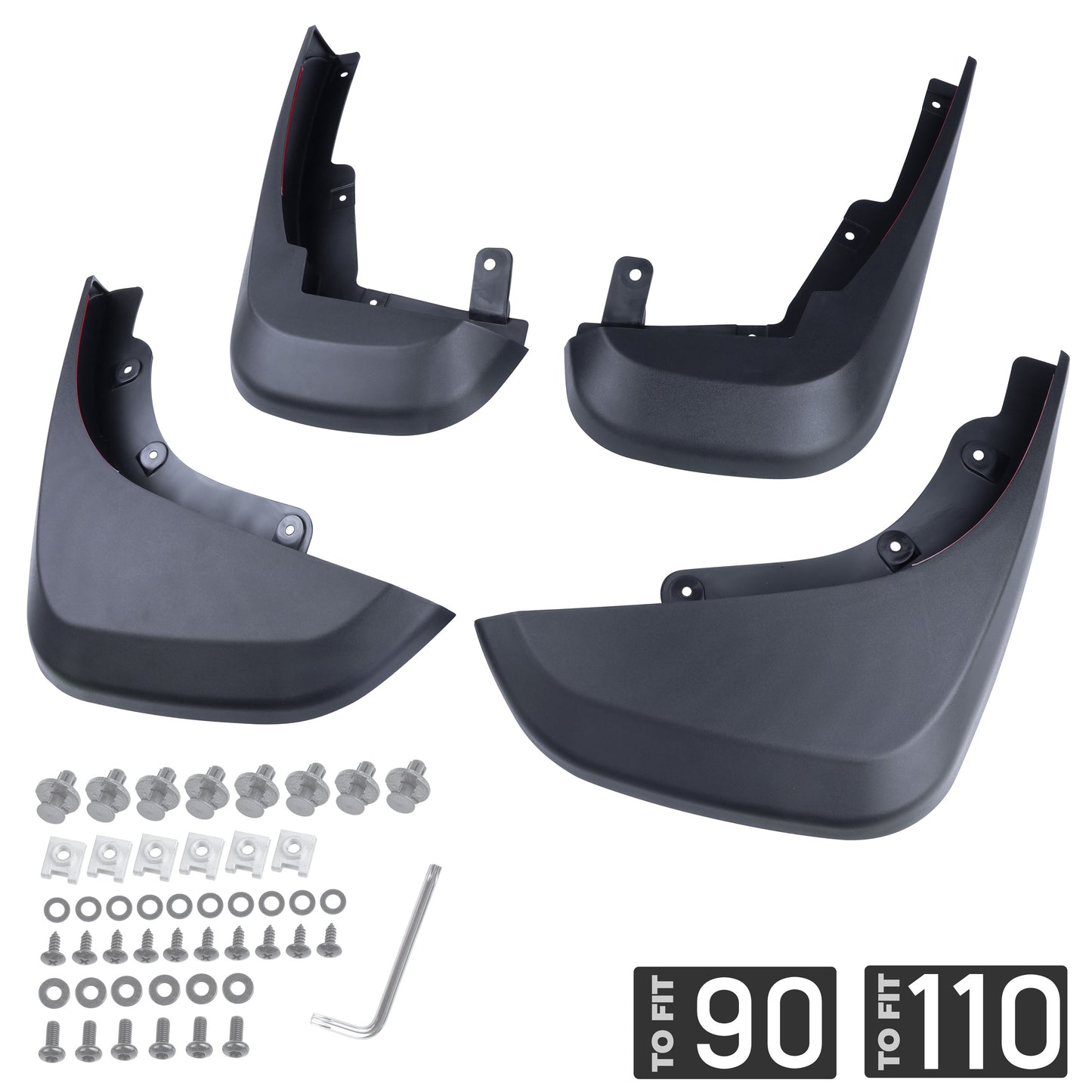 4pc Mudflap Kit 'Easy-Fit' for Land Rover Defender L663 (90/110)