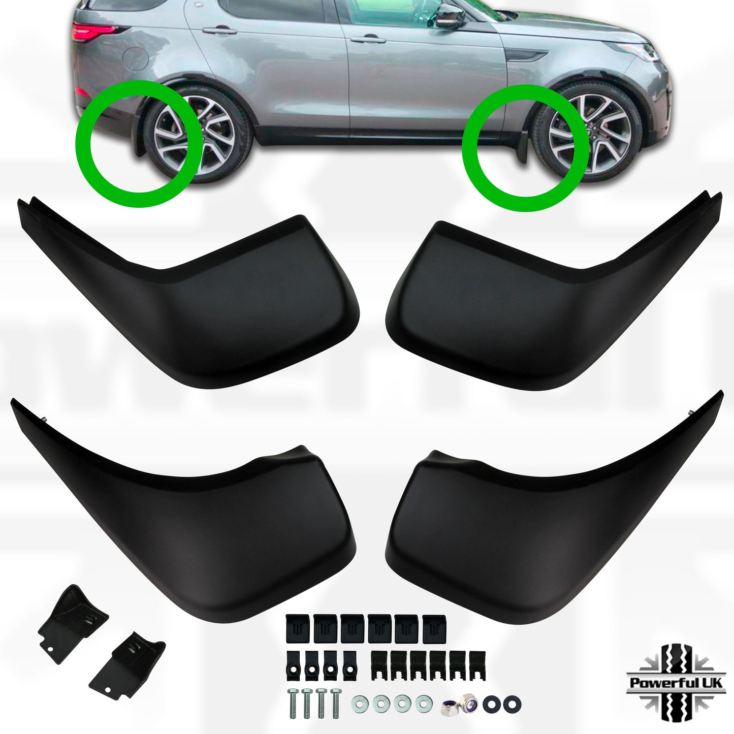 Mudflap kit Front+Rear 4 pc for Land Rover Discovery 5