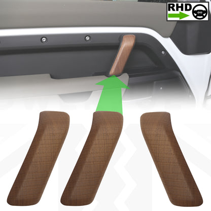 3pc Interior Door Pull Finishers (Genuine) in Walnut for Defender L663 110/130 - RHD