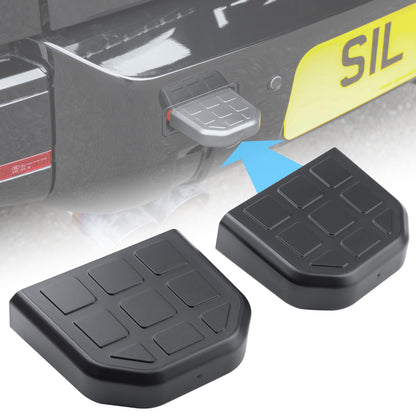 2x Tow Eye Covers for Land Rover Defender L663 - Square Patterned Top - Matt Black