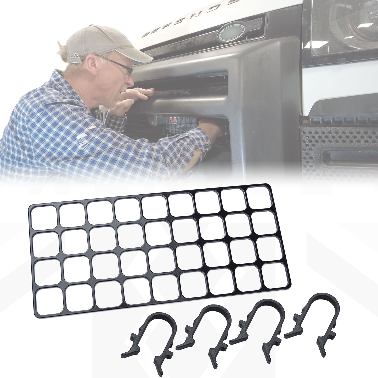 Winch Access Panel & Hook Holder Bundle for Land Rover Defender L663 - All Black