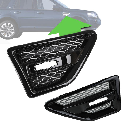 Side Vents -Black & Silver - for Land Rover Freelander 2 - PAIR