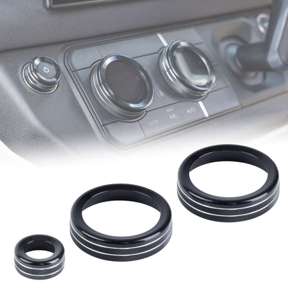 Interior Aircon Control Trim - Set of 3 - BLACK - for Land Rover Defender L663
