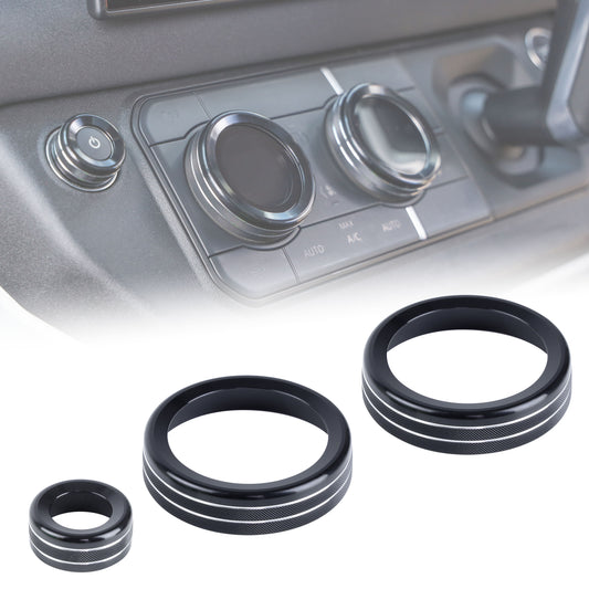 Interior Aircon Control Trim - Set of 3 - BLACK - for Land Rover Defender L663