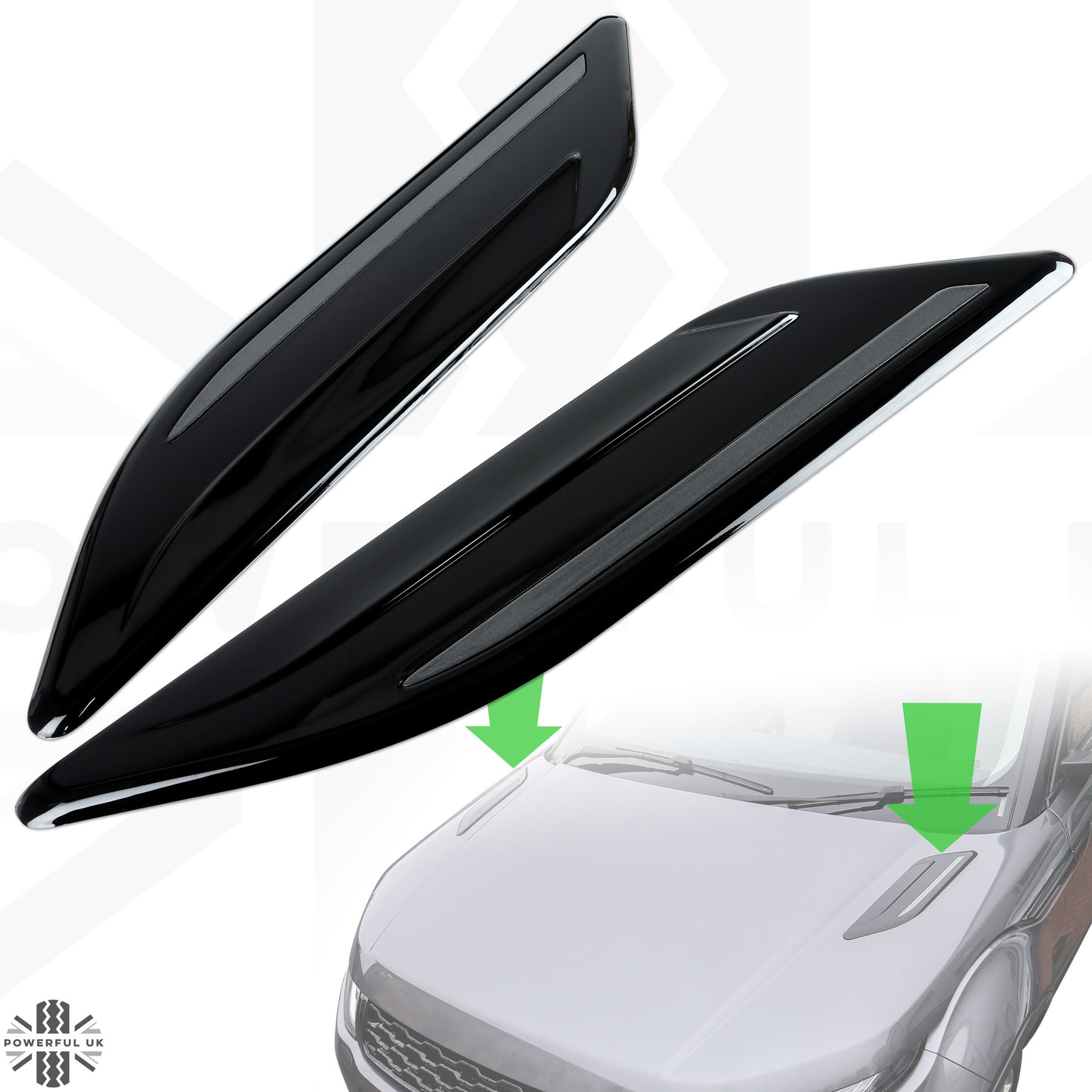 Dummy Bonnet Vents 'Black & Grey' for Range Rover Velar