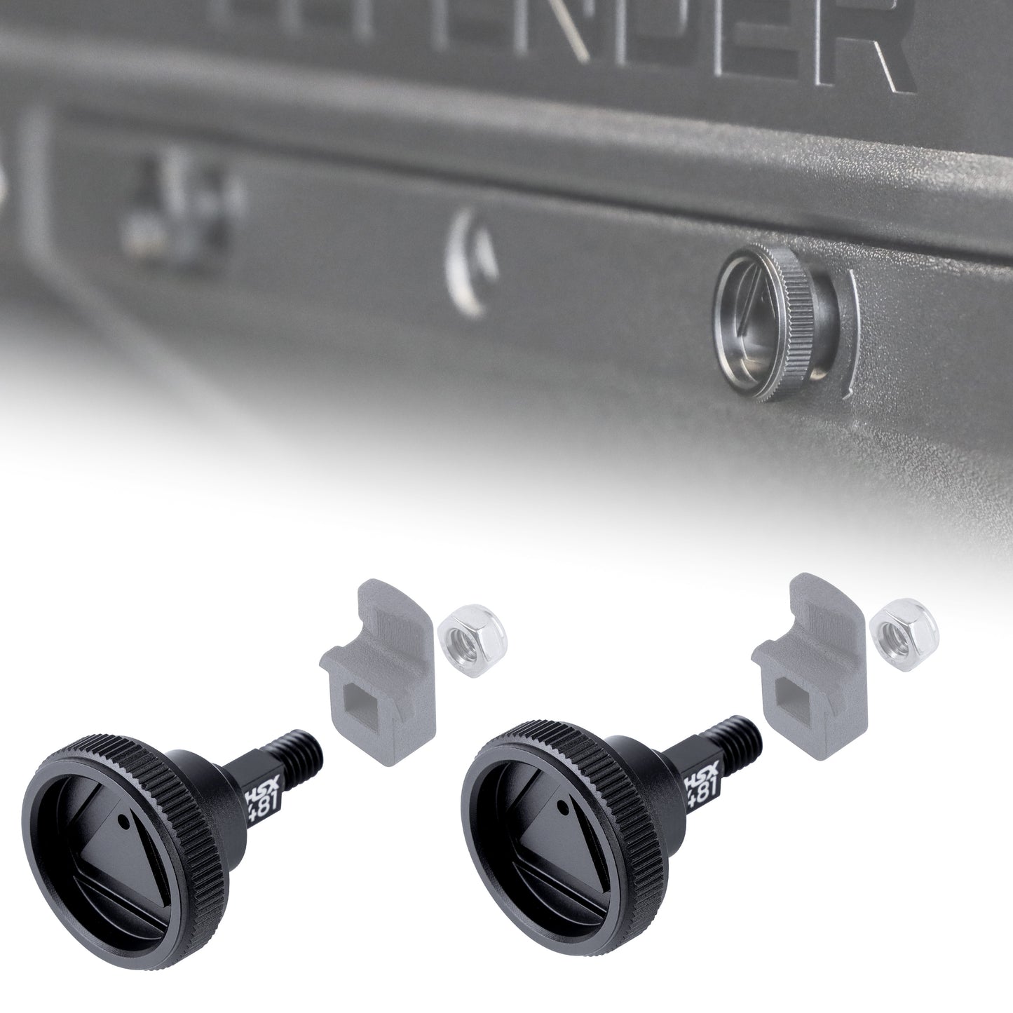 Warning Triangle Hatch Knobs for Land Rover Defender L663 - Black